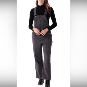 FAHERTY black organic cotton overalls. Women’s size large.  Straight leg.